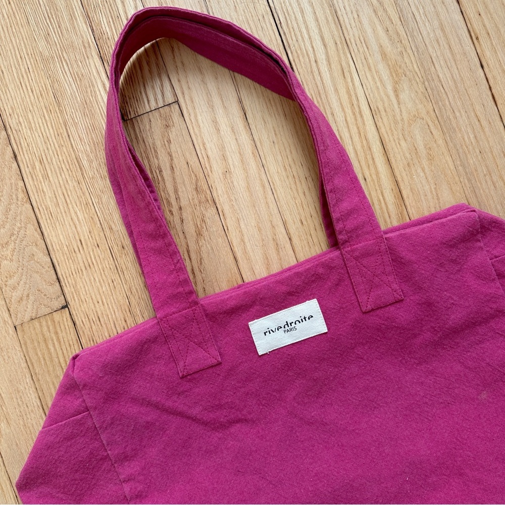 Rive Droite Paris Celestins The 24 Hour Tote Bag With Zipper Fuchsia Pink - Picture 3 of 12